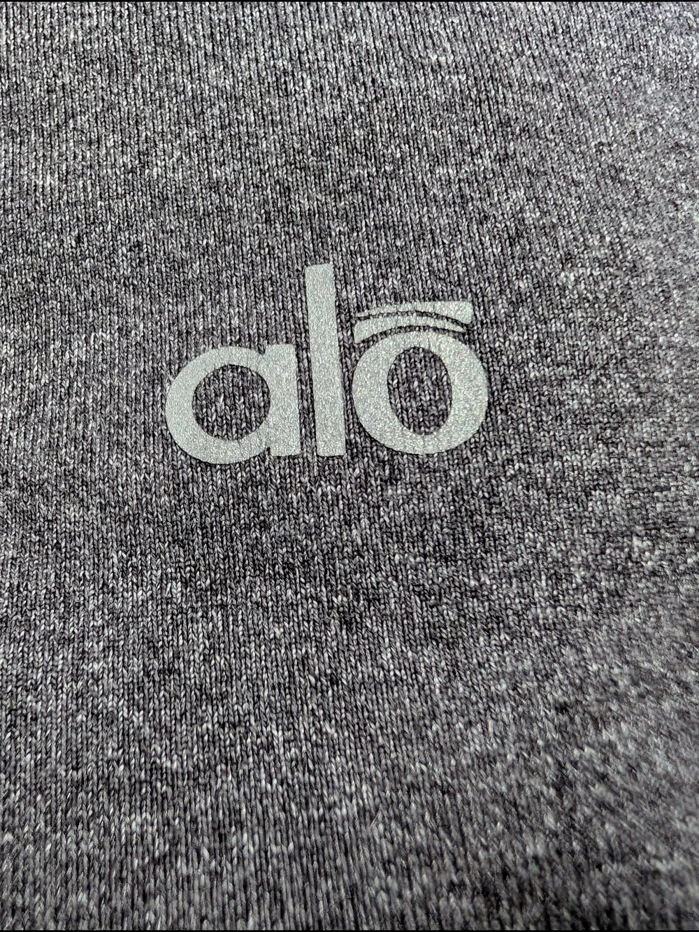 Alo Yoga Womens Medium M Gray Heather Moto Ribbed Mesh High Waist Leggings Yoga